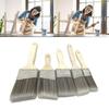 5Pcs Paint Brush Set White Coffee-colored Paint Long-handled Bevel Art-specific Nylon Brushes for Barbecues and Marine Use