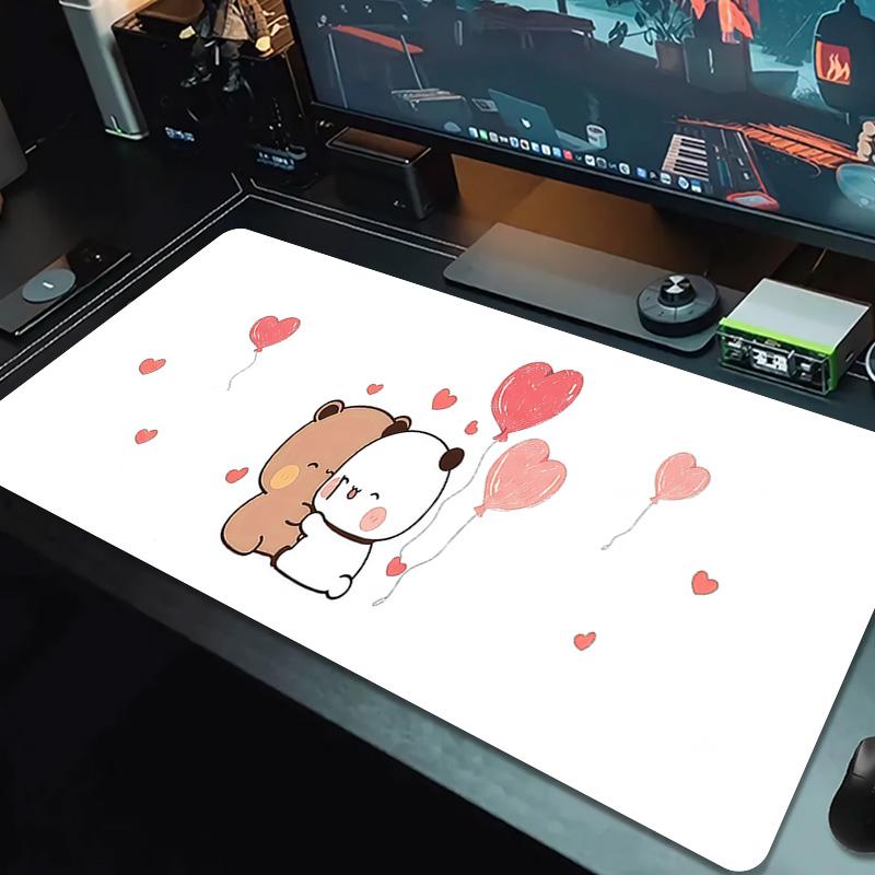 PandaBobaLove Lace Solid Color Mouse Pad Large Gaming Table Cushion Non-slip Laptop Tablet Big Mousepad XXL Mat Mini PC Playmat With Lock edge