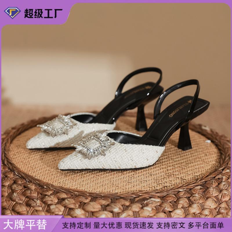 Huizhou women's shoes 2025 spring and summer high heels women's thin heels high sense spring women's shoes pointed sandals women's fashion
