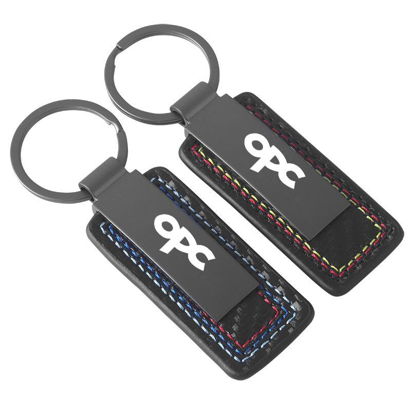 Ręcznie szyty Brelok do kluczy z emblematem samochodowym z włókna węglowego do Opel OPC OPCLine Astra H G Insignia Mokka Zafira Corsa Akcesoria do stylizacji