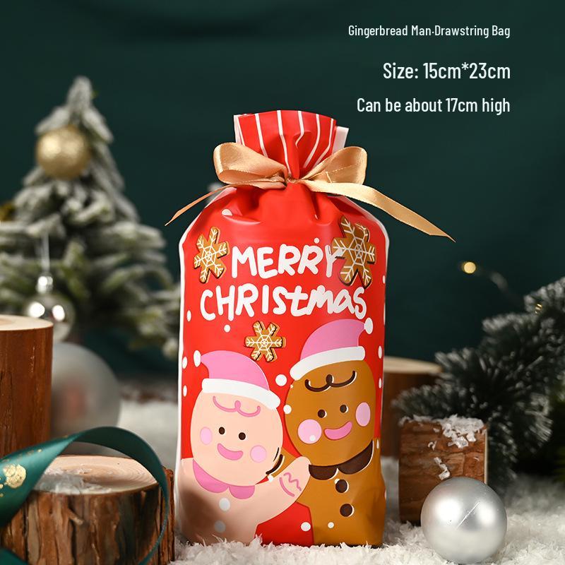 Christmas Gift Bag for Candy and Cookies - Kids' Drawstring Ribbon Bag