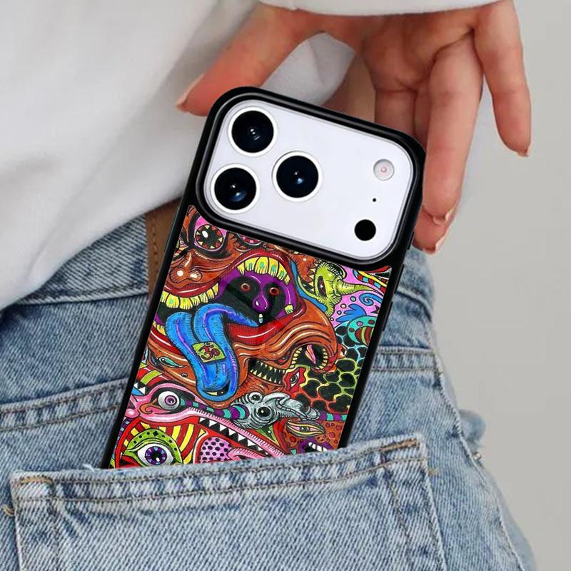 Hippy Hippie Psychedelic Art Phone Case for iPhone 16e 15 14 13 12 17 Pro Max Plus Air 17pro Cover Coque