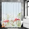 Flamingo Lake Floral Shower Curtain, Bathroom Decorative Shower Curtain, Waterproof Shower Curtain with Hooks