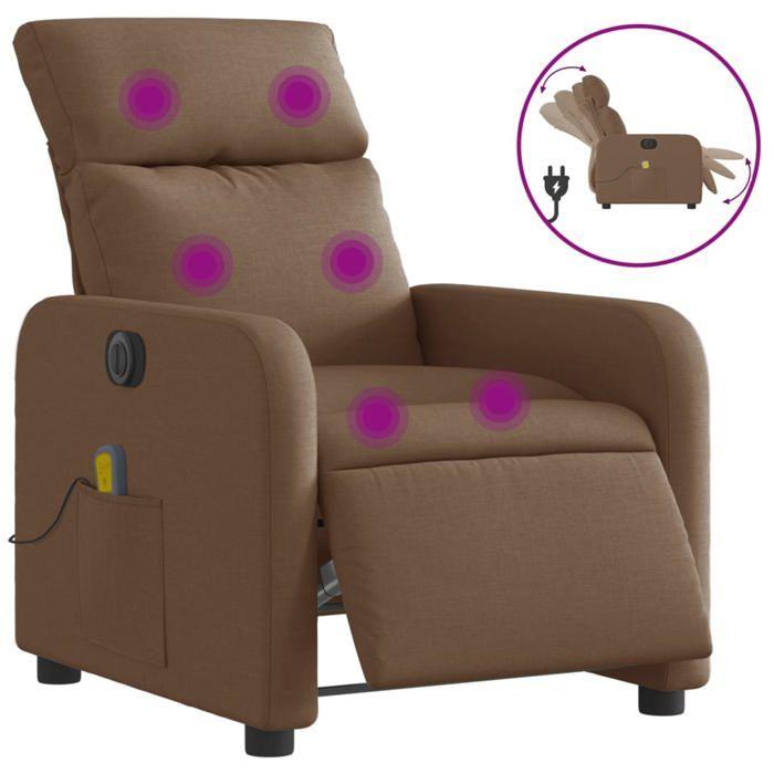 VidaXL Electric Massage Recliner, Relaxation Chair with Adjustable Backrest and Footrest, Salon Seat 3206694