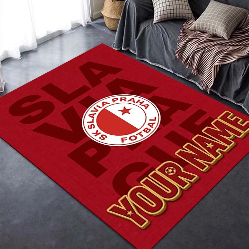 Custom Name SK Slavia Praha Carpet Rug for Living Room Bedroom Home Sofa Decoration,Kids play Non-slip Floor Mat
