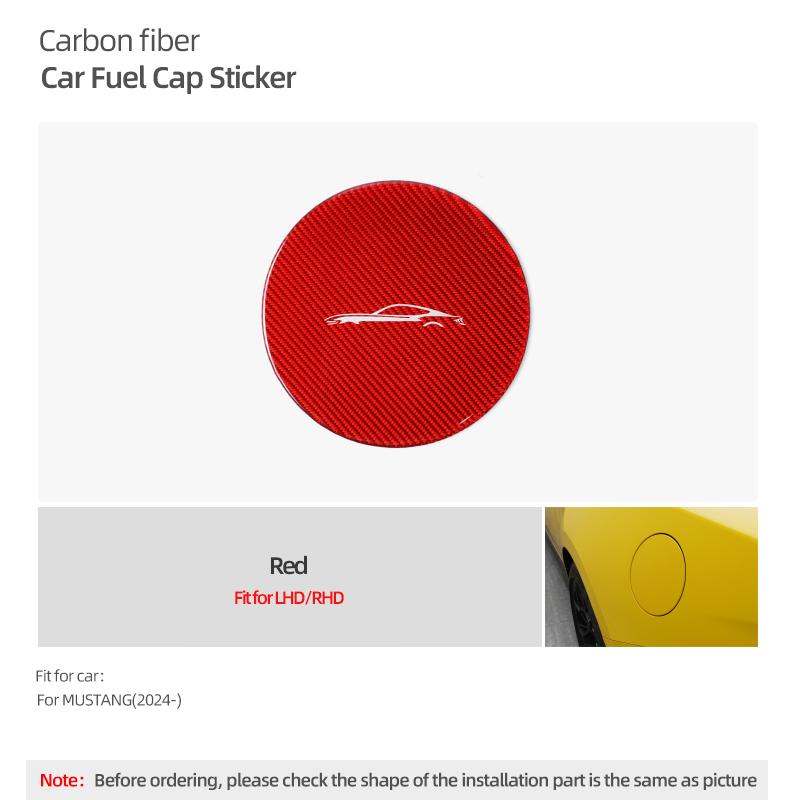 

For Ford Mustang GT 2025 2025- Carbon Fiber Petrol Fuel Tank Cap Trim Stickers Tuning Decoration Car Exterior Body Accessories