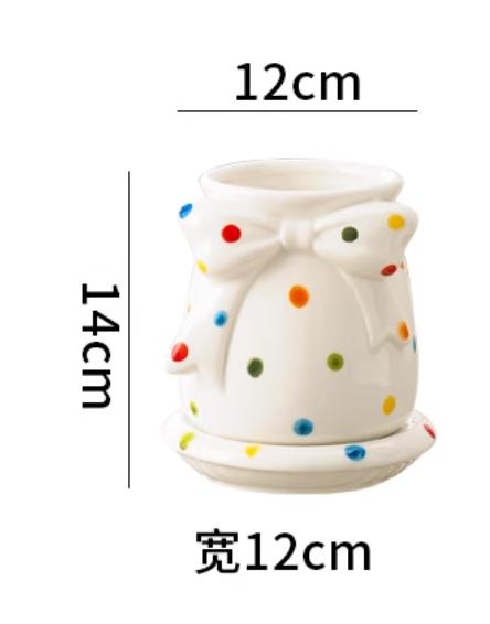 Colorful Polka Dot Ceramic Chopstick Holder Drain Rack Chopstick Cage Chopsticks Bottle Home Organizer Tableware Storage Bottle