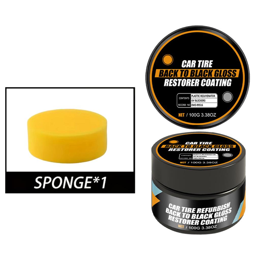 100g Car Coating Black Wet Look Tire Polisher Shine Dressing Tire Dressing Paste Polishing Brightener