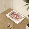 VIKAMA  Hallway Area Rug Luxury Pink Floral Print Entrance Mat Laundry Room And Bathroom Rug Home Decor