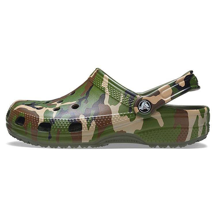 Crocs Classic Clog Unisex Army Green Camouflage Comfortable Casual Clogs 206454-3TC