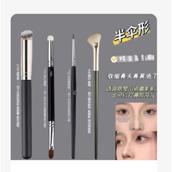 Halb-Fächer-Form Nasenflügelbürste Schräger Kopf Konturieren Halb-Regenschirm-Form Nasenschattenbürste Rouge Highlight Verblendpinsel