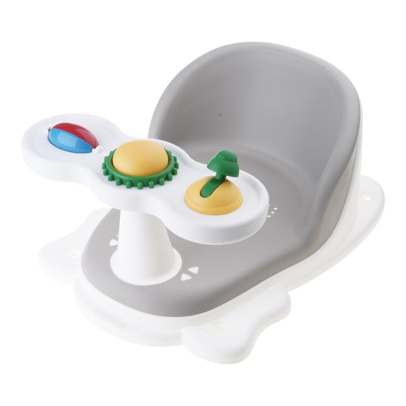 

Infant Bathtub Seats for Sit-Up Bathing Baby Bath Seats with Bottom Suction Cups Provides Backrest Support Easy Remove серый