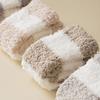 Stripe Short Tube Sock Cover Thicken Warm Winter Foot warmer Creative Coral Fleece Stockings  Girl
