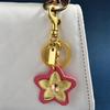 Keychain Pendant Pink-Edged Star Rhinestone Flower Design Key Chain with Anti-Oxidation Lobster Clasp Backpacks Accessory