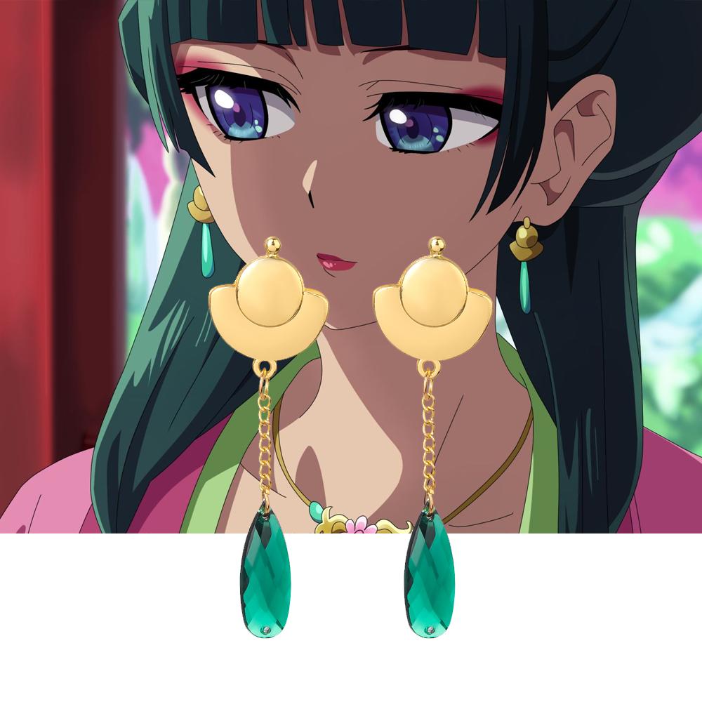 Anime The Apothecary Diaries Emerald Gemstone Earrings Pendant Golden Ship Earr Cosplay Fans Gift For Women Jewelry Accessories