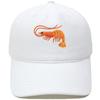 Neue Niedliche Orange Garnele Bestickte Baseballkappe Gewaschen Vintage Meeresbewohner Herren und Damen Lässige Sonnenschutzkappe