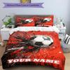 3PC Custom Name Soccer Art Bedding Set Duvet Cover Closure Includes 1 Duvet Cover & 2 Pillowcases for Bedroom