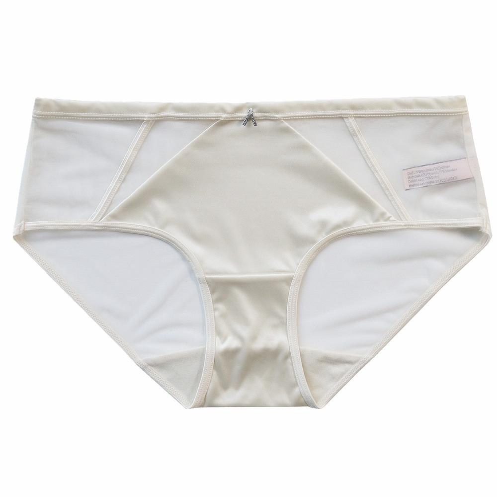 

Женские атласные сексуальные сетчатые трусы с низкой талией, дышащие, удобные, антибактериальные, удлиненные, из хлопка, нижнее белье XL бежевый