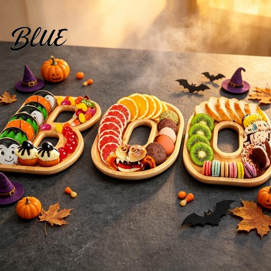 Creative Food Presentation 3Pcs Halloween BOO Letters Fruit Tray Large Fillable Candy Server Snacks Spooky Dessert Tray Cookies Platter Serving