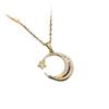 Elegant Women's Lux Zircon Moon & Star Pendant Necklace - Colorfast & Stylish Gift
