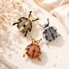 Vintage Rhinestone Ladybug Brooch Crystal Insect Beetle Brooch Pin Women Fashion Jewelry Accessory