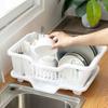 Upgrades Thickened Plastic Bowls Drying Rack for Campers with Removable Water Collector & Not Slip Feet for Plates Bowls