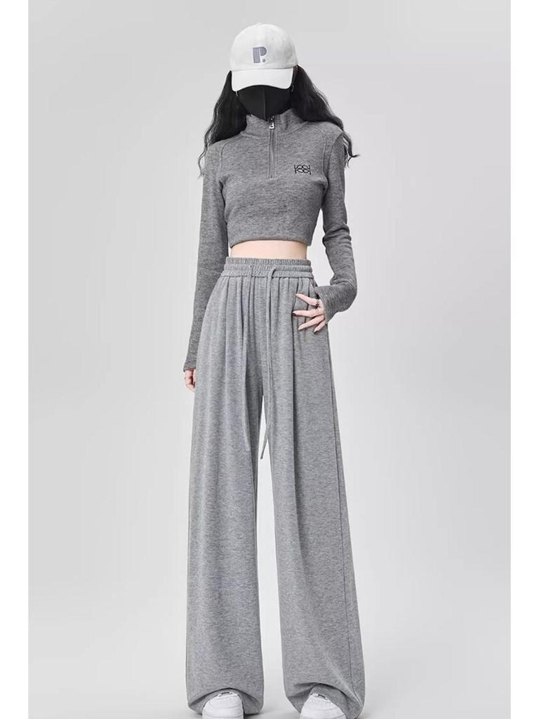 Women’s 2025 High Waist Loose Drape Glutinous Rice Pants - Casual Slimming Straight Leg for Spring and Autumn