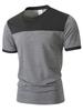 Men Color Block Casual Round Neck Short Sleeve T Shirt Cargo Shorts Two Piece Set