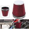 6" Inlet Cold Air Intake Filter Cone Replacement Performance Washable Clamp-On Dry Air Filters Red (6" Tall)