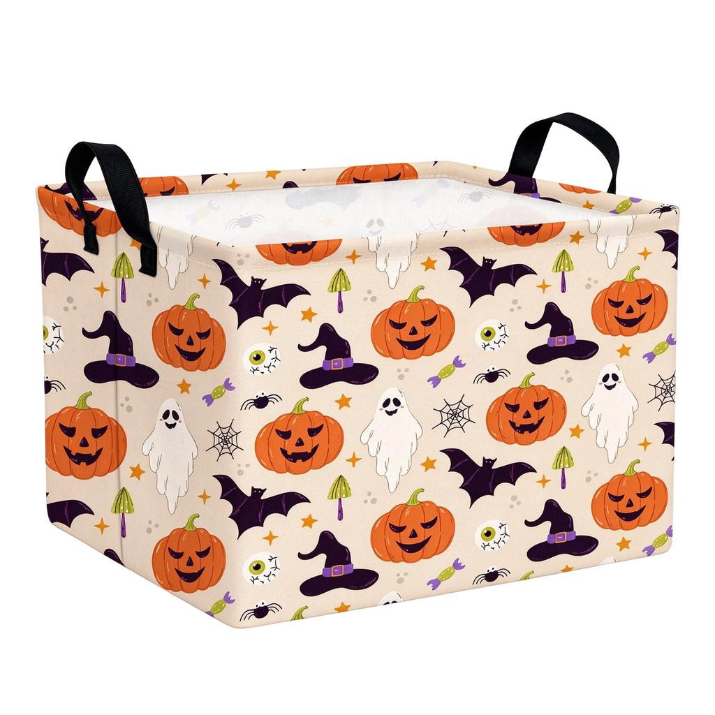 Large Halloween Storage Basket for Seasonal Holiday Decor and Party Organization