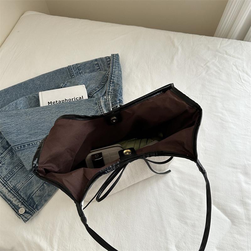 Cotton Linen Tote Bag For Women Large Capacity Fashionable Casual Daily Use