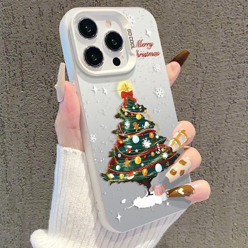 Silver iPhone 17 Christmas Tree Phone Case for Apple 15 Pro Max, 14 Pro, 13, and 16 Pro (Cross-border)