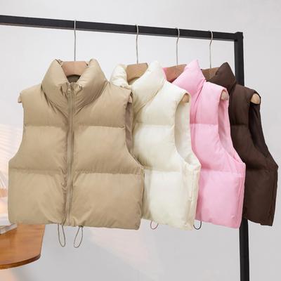 Invierno Grueso Cálido Algodón Corto Cuello Mao Sin Mangas Chaleco