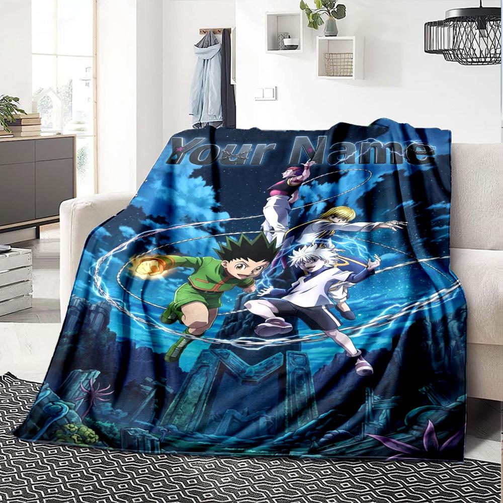 Name Custom Hunter X Hunter Print Flannel Blanket High Quality Warm Comfortable Cover for All Seasons Perfect for Gifts Home Decor