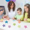 108 Pcs Paper Star Cutouts 3.5 Inch Double Printed Star DIY Craft Boho Bulletin Board Classroom Wall Decorations (Boho Colorful 108)