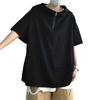Trendy American Craftsman Men's Short-Sleeve Hooded T-Shirt with Half-Zip