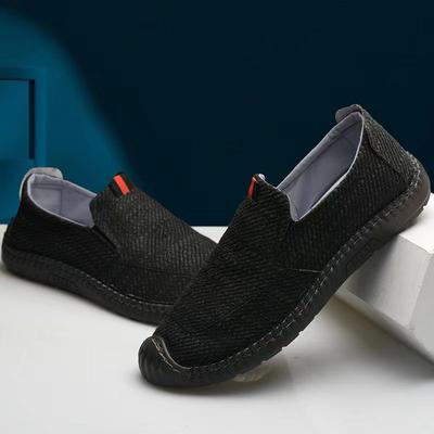 Summer New Men's Shoes Linen Surface Breathable Casual Shoes Low Top Soft Sole One Pedal Lazy Beanie Shoes Men's Shoes