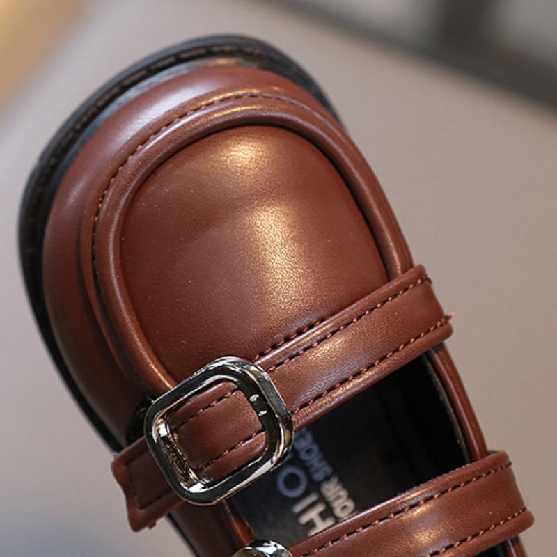 Spring Leather Shoe New Fashion Versatile Girl Shoe Soft Sole Anti Slip Retro Kid Shoes Trendy Casual Simple Princess Sandals
