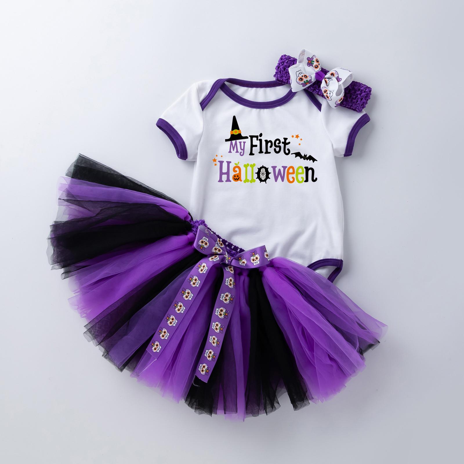 

Комплект детских юбок для маленьких девочек, комбинезон из 3 предметов + юбки + повязка на голову, наряды на Хэллоуин S/59 винный