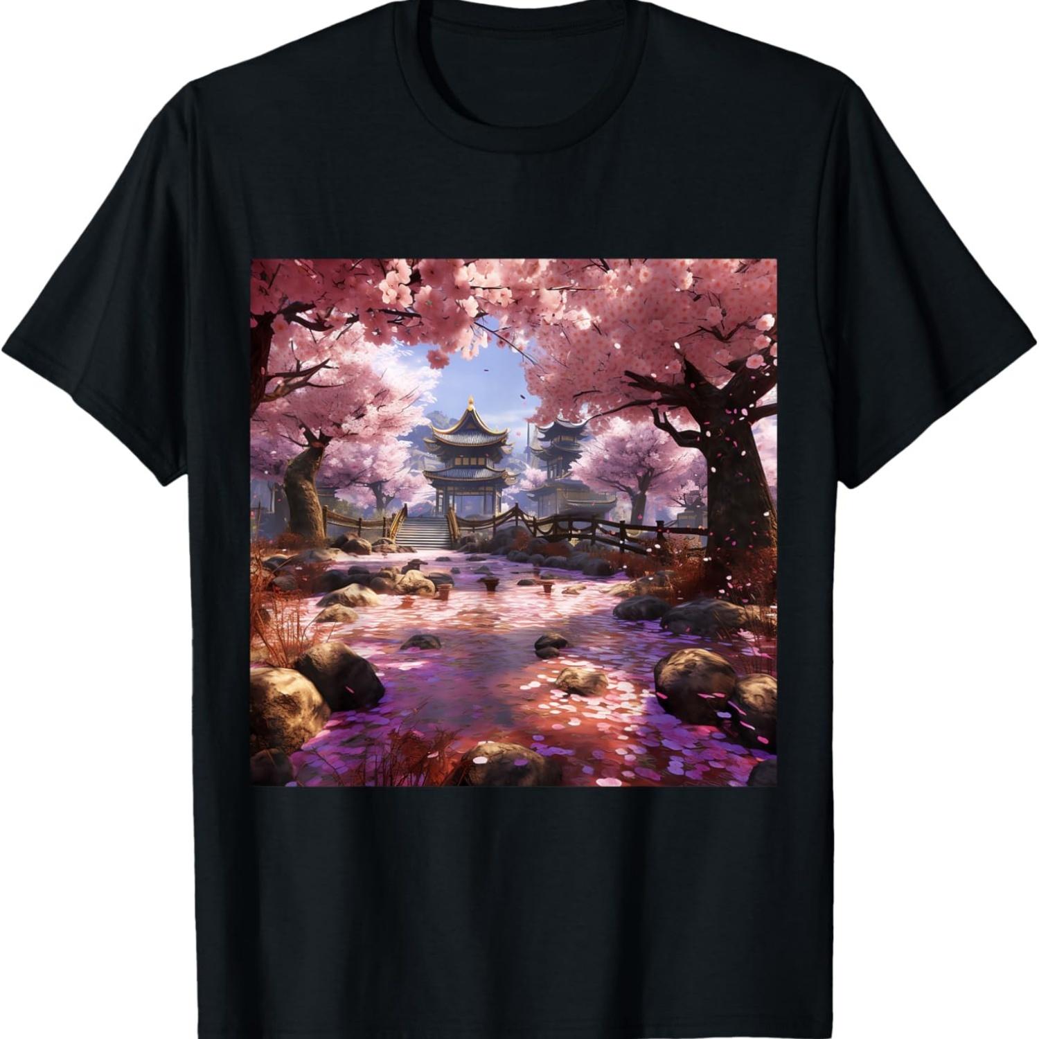 Zen in Pink  Sakura Serenity Cherry Blossom T-Shirt S