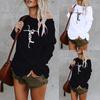 Women Fashion Oneck 3D Printing Pullover Easy Long Sleeves Shirt Tops