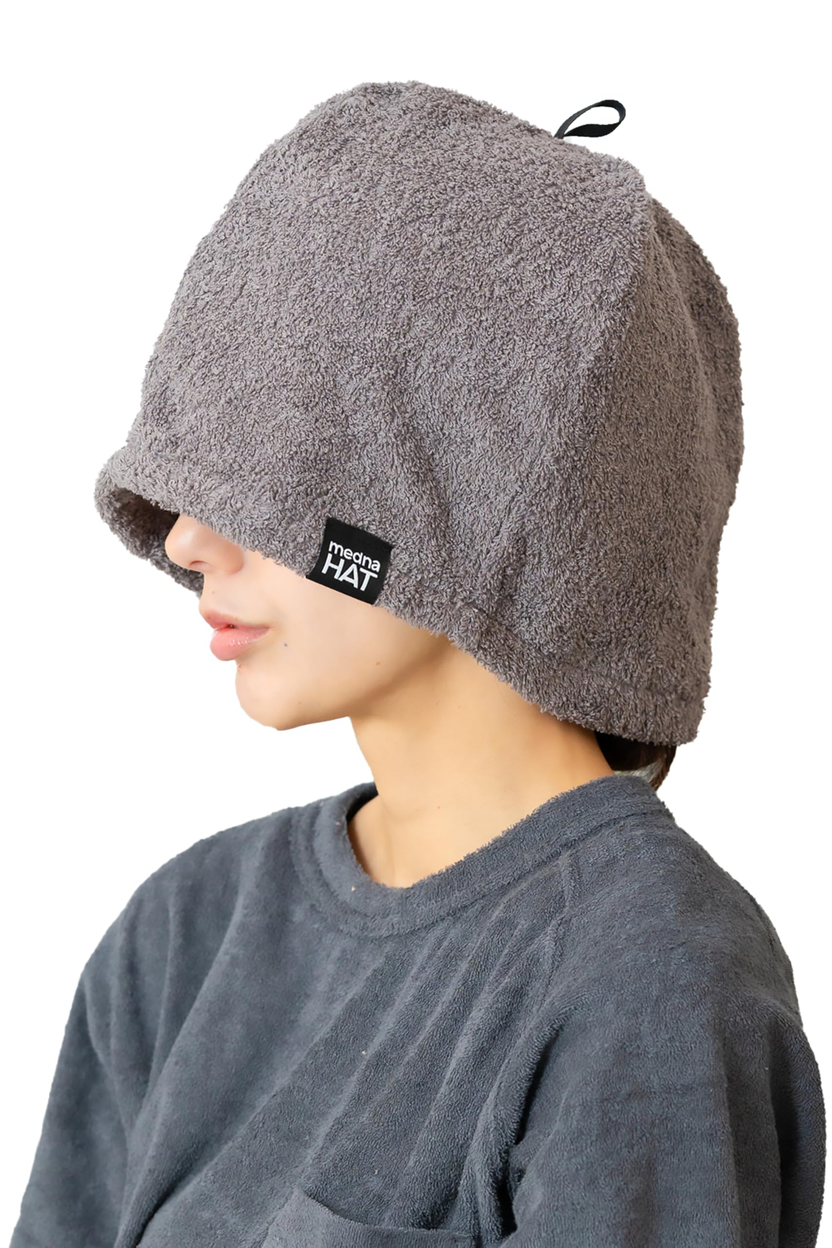 

Research mednaHAT Senshu Towel Fabric Sauna Medna Hat Made in Cotton [AskDoctors Institute] Deep, Large, Absorbent, [Doctor-Recommended Hat] Washable, серый