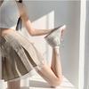 Lace Hem Pleated Skirt Women's Pure Desire High Waist A-word Built In Shorts Hotsweet American Hottie Preppy Style Spring Summer