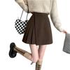 Pleated Wool Skirt: Irregular Pear Shape, 2026 Spring Korean Style, Hip-Hugging for Women