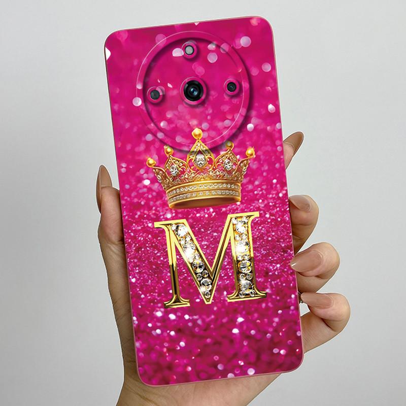 For Realme 11 Pro Plus 5G Fashion Initial Letter Couple Phone Case for Realme 11Pro 11 Pro+ Soft Silicone Lens Protective Casing