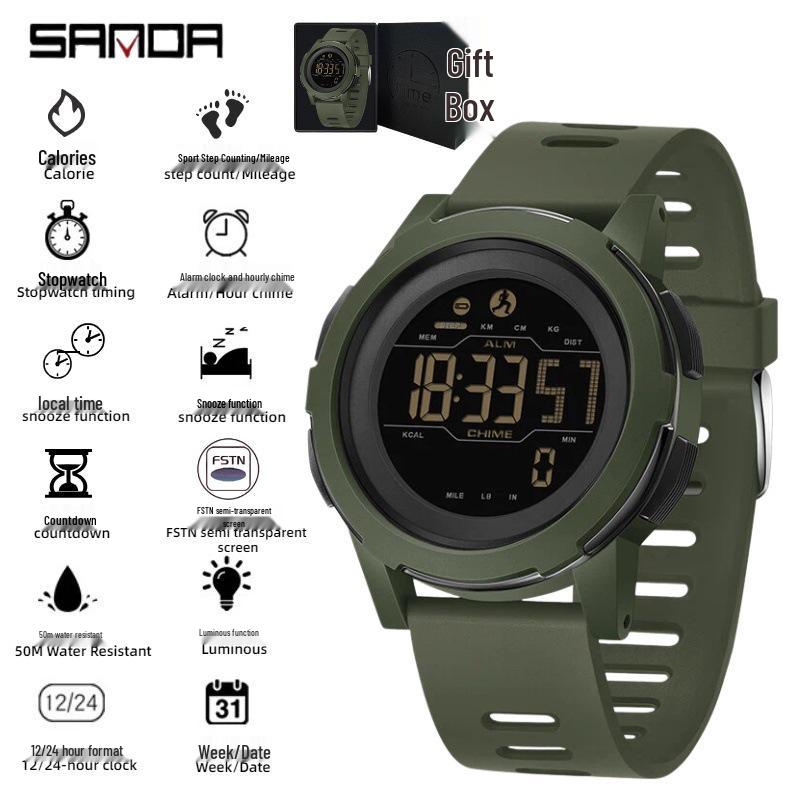 Sanda Smart Electronic Watch: Sleep Monitoring, Sports Tracking, Pedometer, Calorie Counter, Multifuntional Wristwatch.