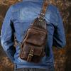 2025 Men's Crazy Horse Cowhide Chest Bag Large Capacity Retro Versatile Shoulder Messenger Bag Durable Leisure Travel Pouch for Outdoor Daily Use