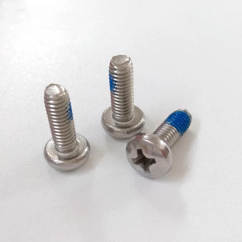 304 Stainless Steel Phillips Round Head Screw with Loctite Anti-Loosening Adhesive, Sizes: M2, M2.5, M3, M4