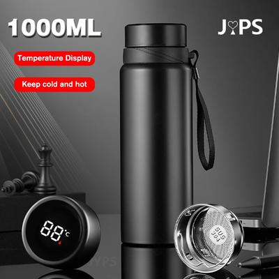 Garrafa térmica inteligente 1000ML mantém a temperatura da garrafa fria e quente, display térmico inteligente para água, chá, café, frascos a vácuo