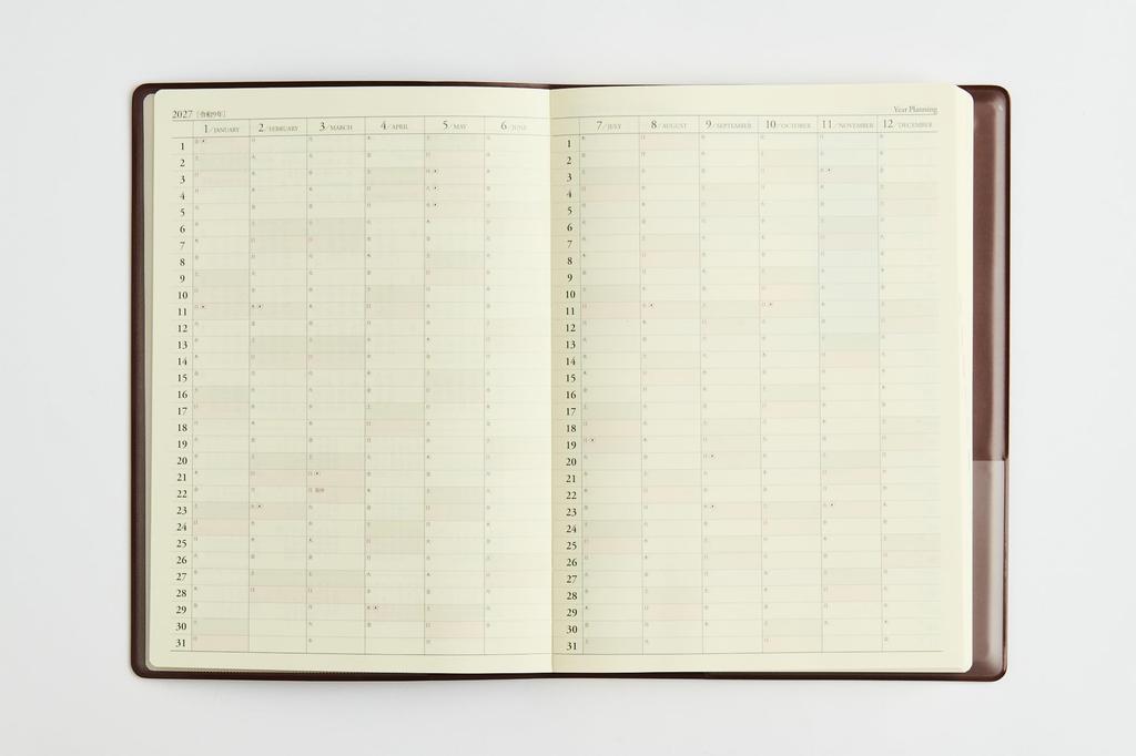 Takahashi Planner 2027 A5 Business 55 January Logbook, Burgundy, No. (Starts 2027)